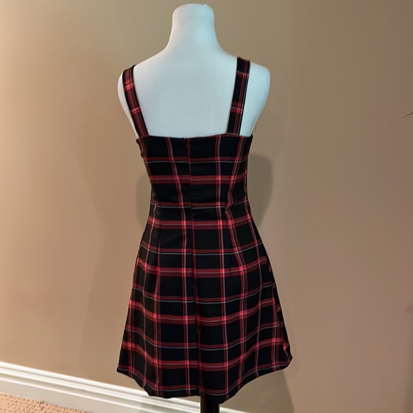 Reclaimed Vintage red & black plaid mini dress - Picture 2 of 5